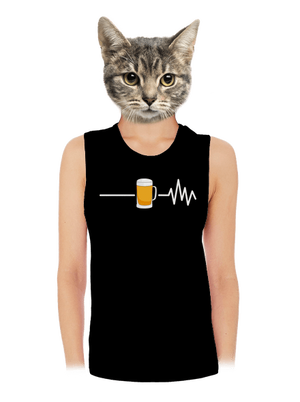 Beer help dámske tielko voľné Black