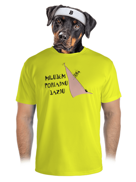 Milujem jazdu pánske športové tričko Neon Yellow