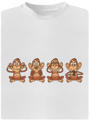 Opička s mobilom detské športové tričko White