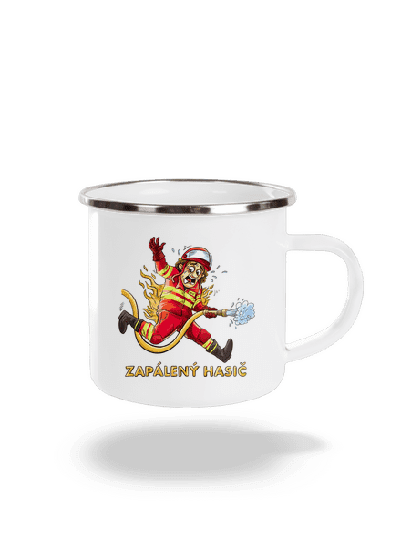 Zapálený hasič a hasička plecháčik White