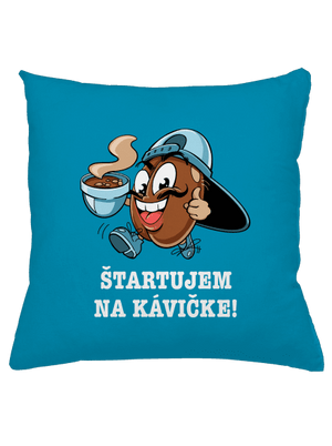 Štartujem na kávičke vankúš Blue Turquoise