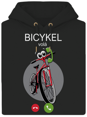 Bicykel volá unisex mikina premium Dark Black