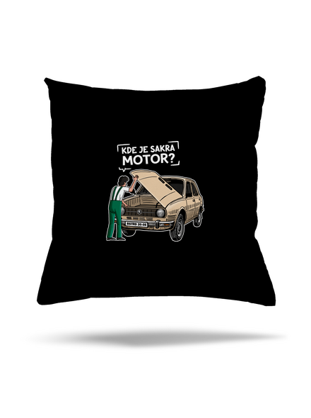 Kde je motor? vankúš Black