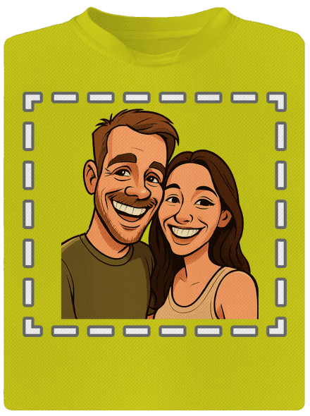 Karikatúra z vlastnej fotky detské športové tričko Neon Yellow