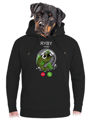 Ryby volají unisex mikina premium Dark Black