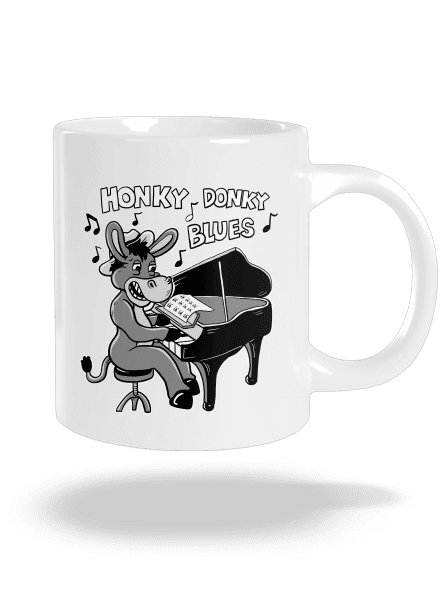 Honky donky blues veľký hrnček White