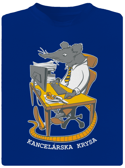 Kancelárska krysa pánske športové tričko Royal Blue Mal