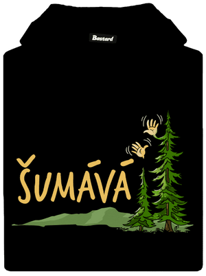 Šumává pánska mikina klokanka Black