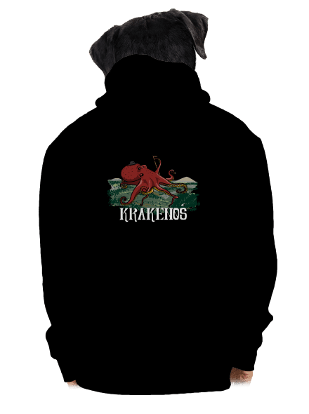 Krakenoš pánska mikina na zips Black