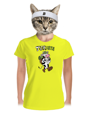 Tur na cestách dámske športové tričko Neon Yellow