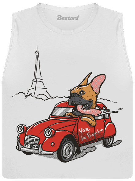 Francúzsky buldoček dámske tielko voľné White