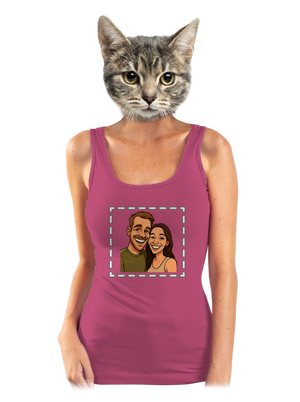 Karikatúra z vlastnej fotky dámske tielko klasické Magenta