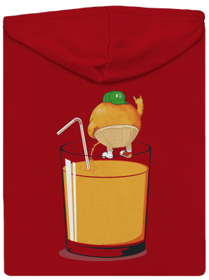 Opitý pomaranč pánska mikina na zips Red