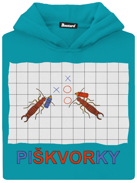 Škvorí piškvorky detská mikina klokanka Hawaiian Blue