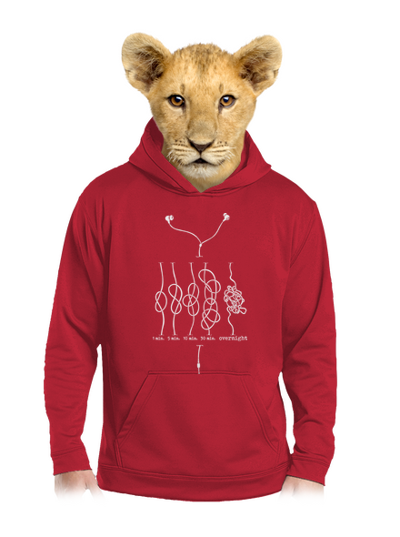 Škola uzlovania detská mikina klokanka Fire Red