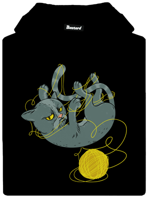 Nevrlý kocúr dámska mikina klokanka Black