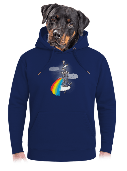 Ako vzniká dúha unisex mikina premium Navy