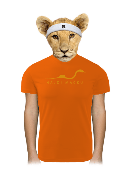 Nájdi mačku detské športové tričko Neon Orange