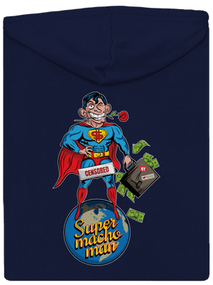 Supermachoman pánska mikina na zips Navy