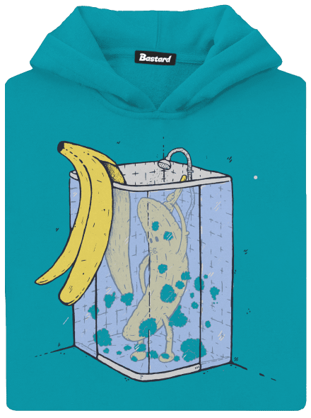 Banán v sprche detská mikina klokanka Hawaiian Blue