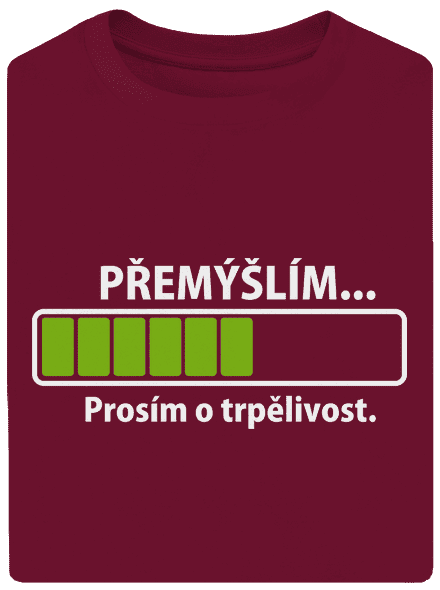 Premýšľam unisex tričko oversized Garnet