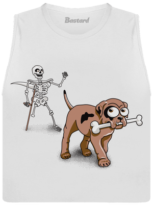 Kostlivec dámske tielko voľné White