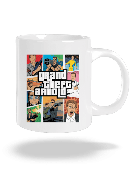 Grand Theft Arnold veľký hrnček White