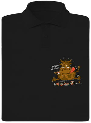 Hovädzie na hubách pánska polokošeľa Black