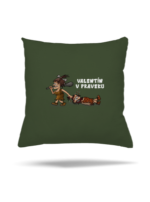 Valentín v praveku vankúš Olive Green