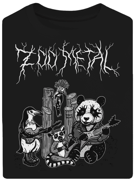 ZOO metal unisex tričko oversized Black