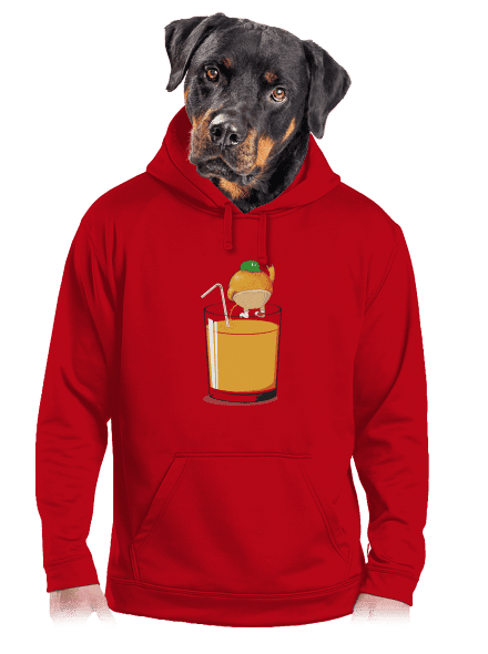 Opitý pomaranč pánska mikina klokanka Red