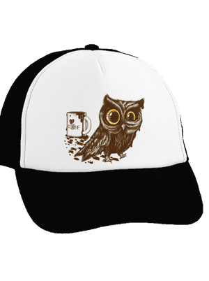 Sova na kofeínu šiltovka truckerka Black cap