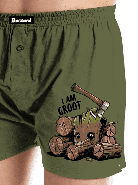 I Am Groot pánske trenky Khaki