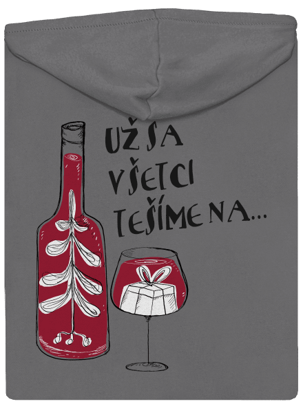 Vianoce vo víne dámska mikina na zips Steel Gray