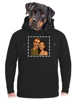 Karikatúra z vlastnej fotky unisex mikina premium Dark Black