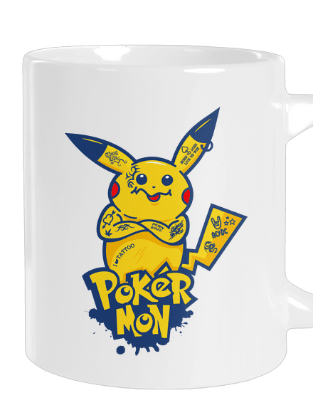 Pokérmon veľký hrnček White