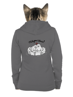 Milujem túlenie dámska mikina na zips Steel Gray