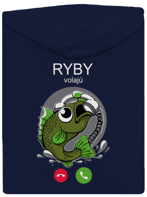 Ryby volají pánska mikina na zips Navy