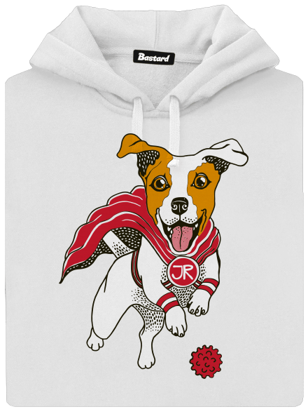 Jack Russell dámska mikina klokanka White