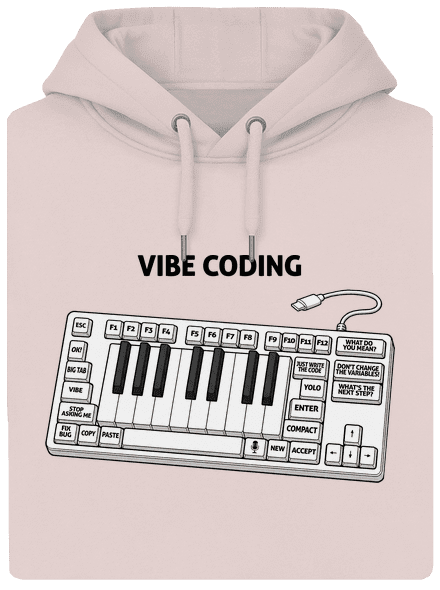 Vibe coding unisex mikina premium Rose Chalk