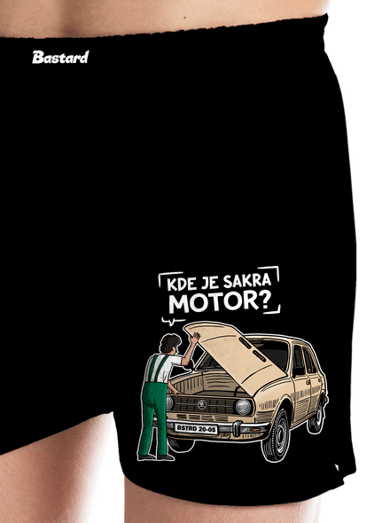Kde je motor? pánske trenky Black