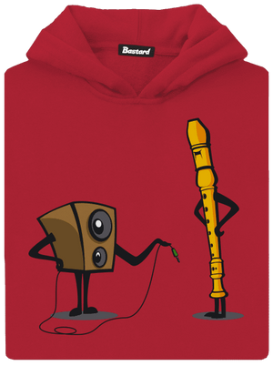 Plug-in jack detská mikina klokanka Fire Red