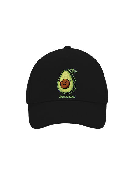 Život je pecka šiltovka baseballka Black