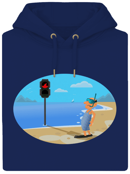 Bezpečné plávanie unisex mikina premium Navy