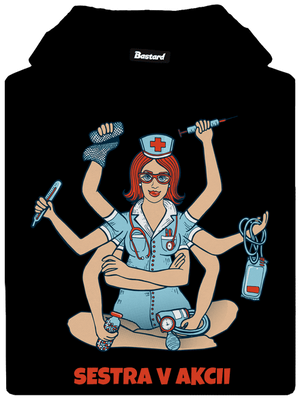 Sestra v akcii pánska mikina klokanka Black