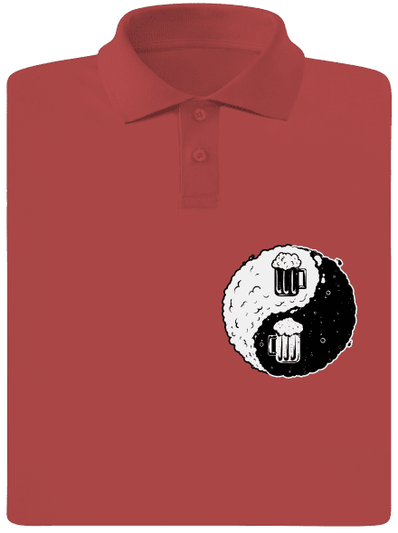 Jin Jang pivo pánska polokošeľa Burgundy