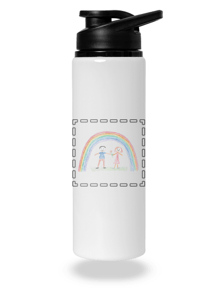 Detské kresby - Nahraj vlastnú flaša na vodu White