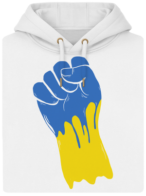 Ukrajina - Ruka unisex mikina premium Snowwhite