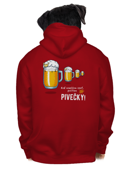 Pivečka pánska mikina na zips Red