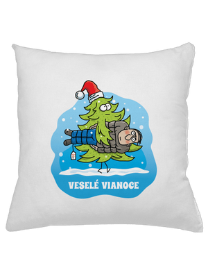 Veselé Vianoce vankúš White